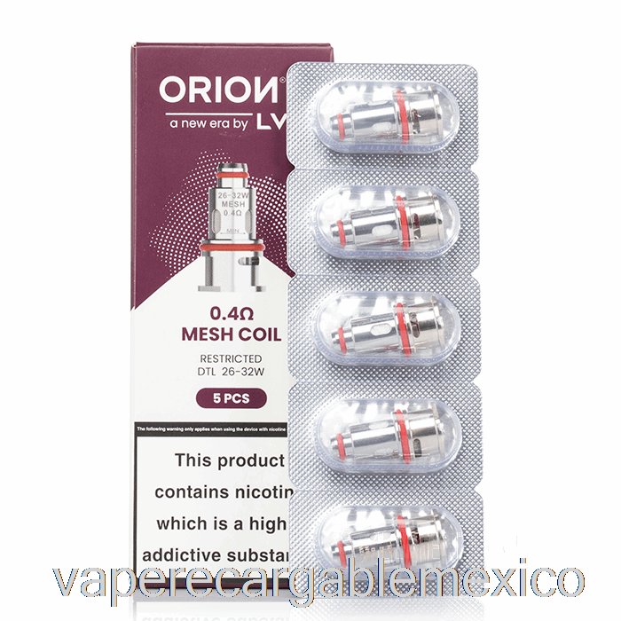 Vape Recargable Lve Orion 2 Bobinas De Repuesto Bobinas De Malla De 0.4ohm